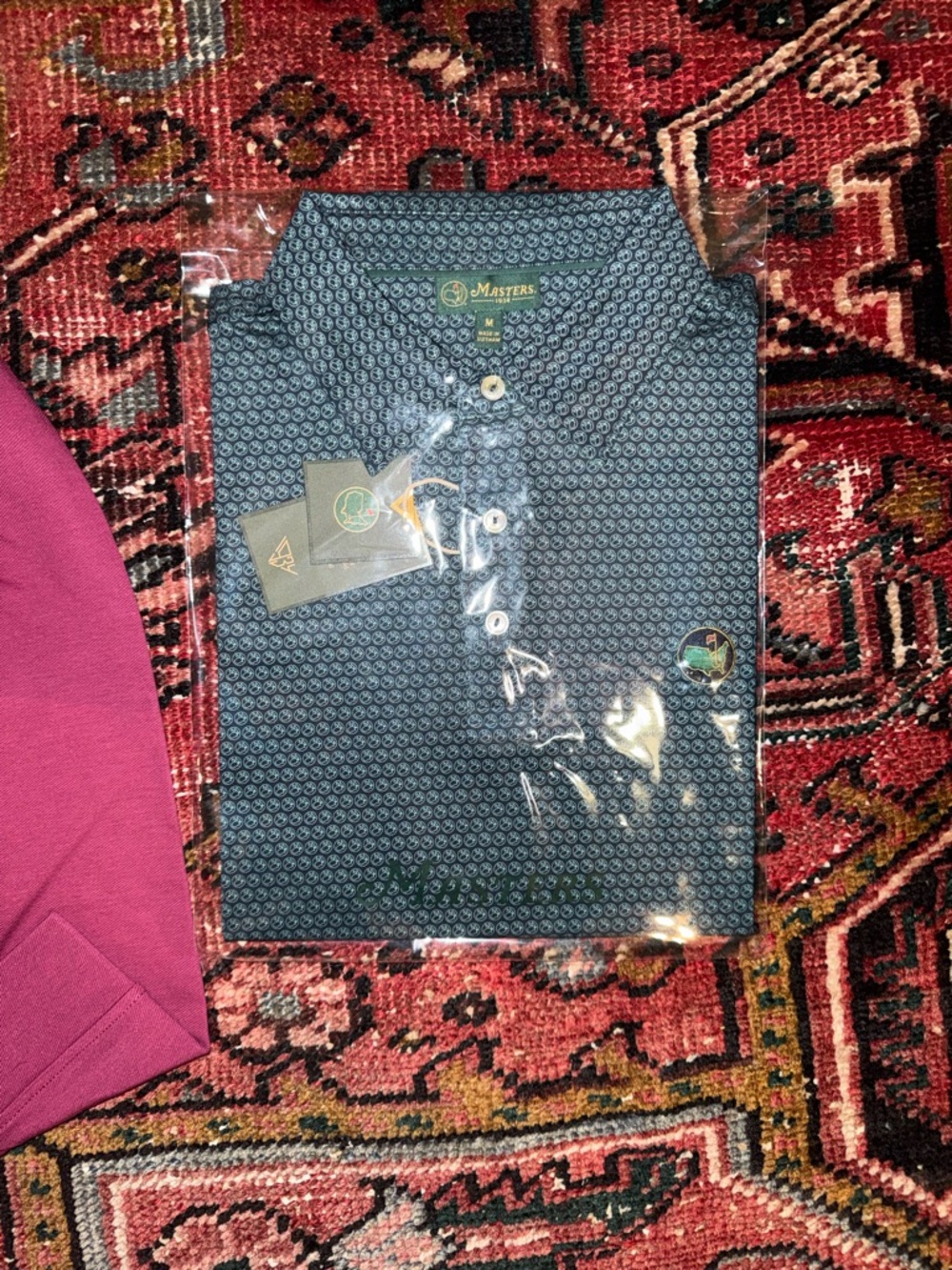 Masters Men's Navy Patterned Polo Shirt. Berckmans 2026